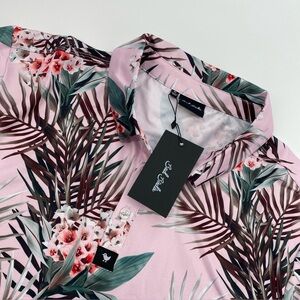 Bad Birdie Shirt Mens Extra Large Pink Cabana Floral Tropical Resort XL NEW